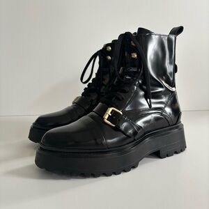 All Saints Stellar Cap Toe Combat Boot, US size 7.5, EU size 38